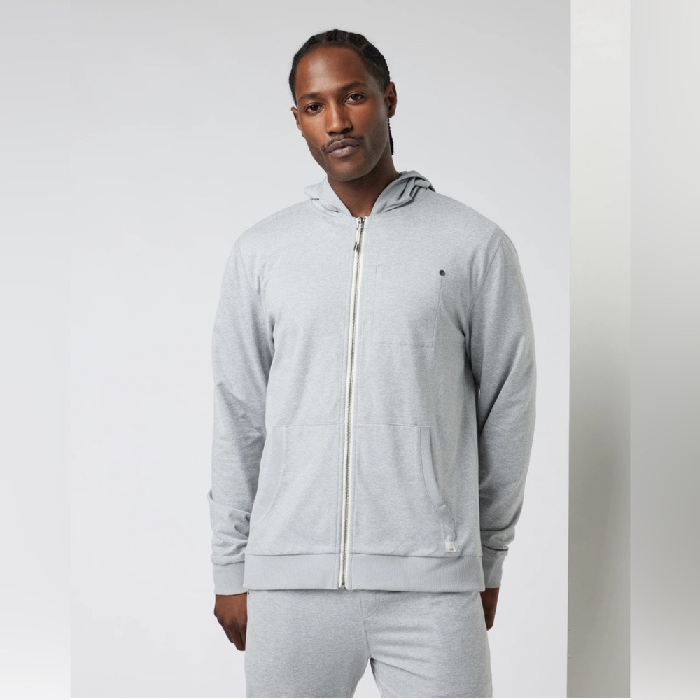 Vuori Men's Light Gray Zip-Up Hoodie
